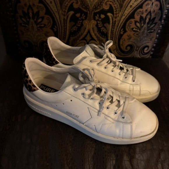 Golden Goose PureStar, Mens 13, White with Leopard Print - Picture 3 of 3